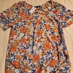 Brand new ladies floral short sleeve top